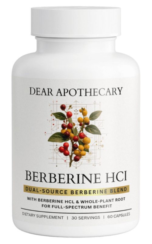 Dear Apothecary Berberine HCl 1,200mg bottle